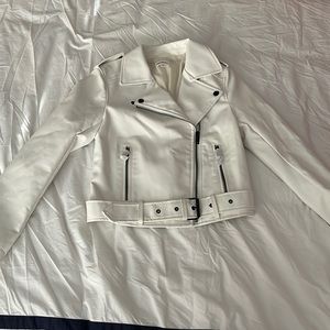 Superdown white leather jacket NWOT